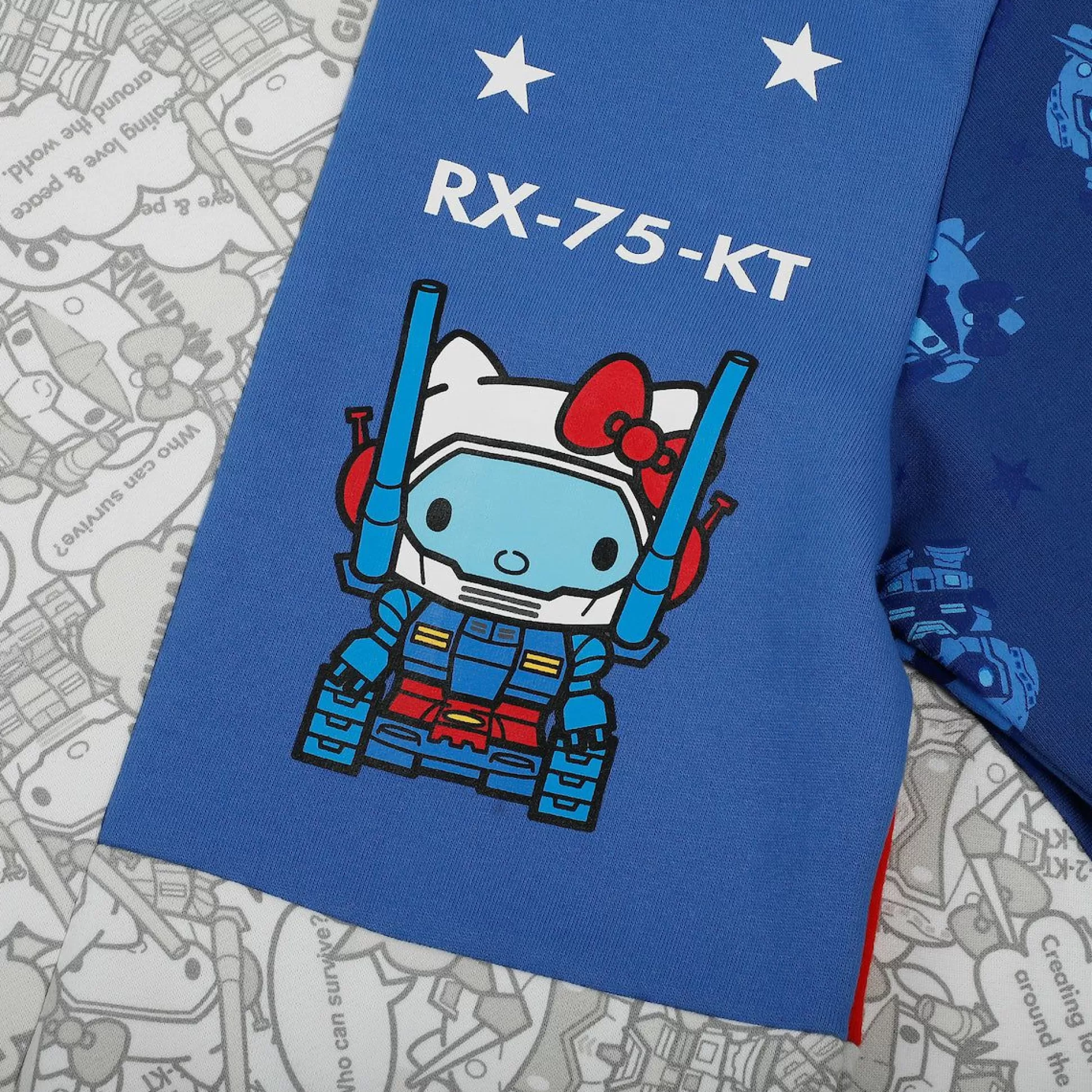 Hello Kitty X Gundam Colorblock Hoodie^BIOWORLD New