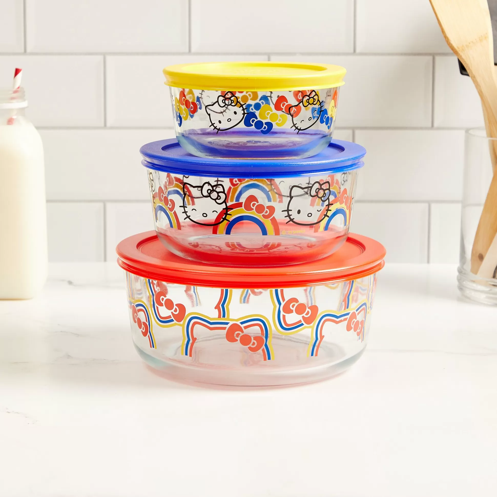 Hello Kitty X Pyrex Cheerful Vibes Glass Storage Containers (Set Of 3)^Instant Brands Cheap